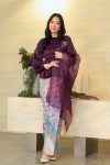 Grace Kurung Batik in Burgundy Citrus