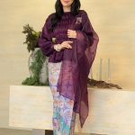 Grace Kurung Batik in Burgundy Citrus