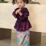Grace Kurung Batik Kids in Burgundy Citrus