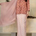 Adeline Kurung Skirt in Peach Blossom