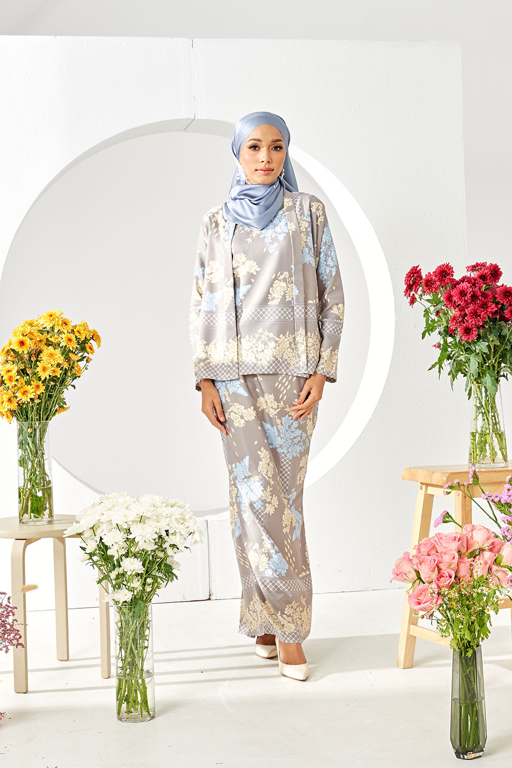 Mekar Kurung in Cloud Grey