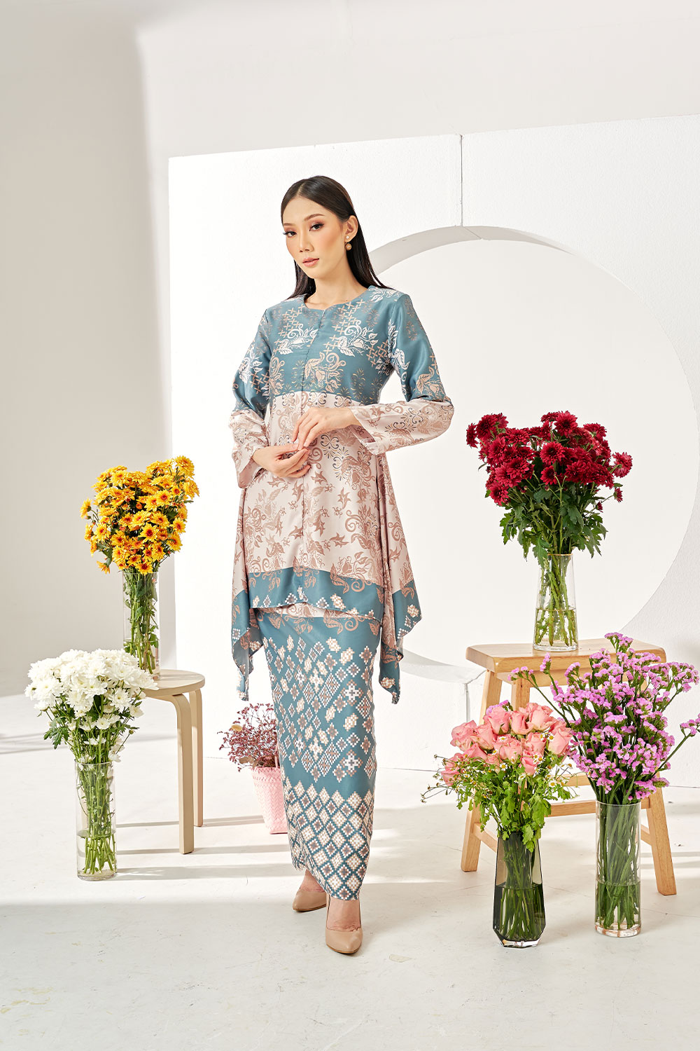 Carnation Kurung in Jade