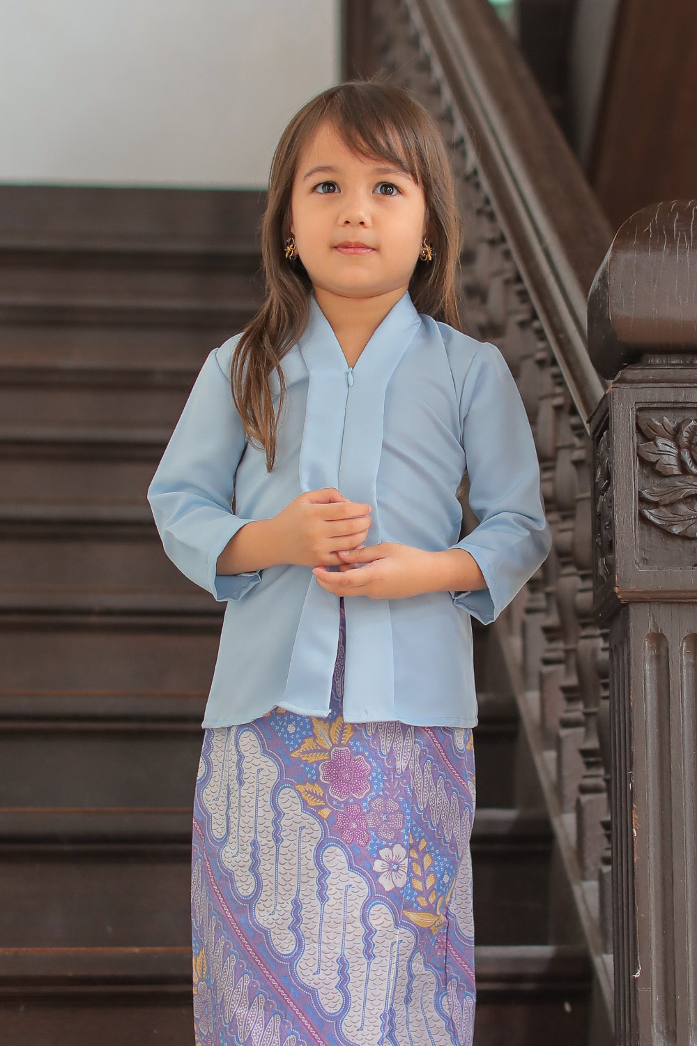 Classic Kebaya Batik Kids in Baby Blue