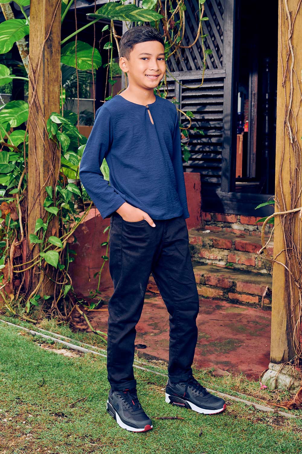 Kurta Arjuna Kid In Navy Blue