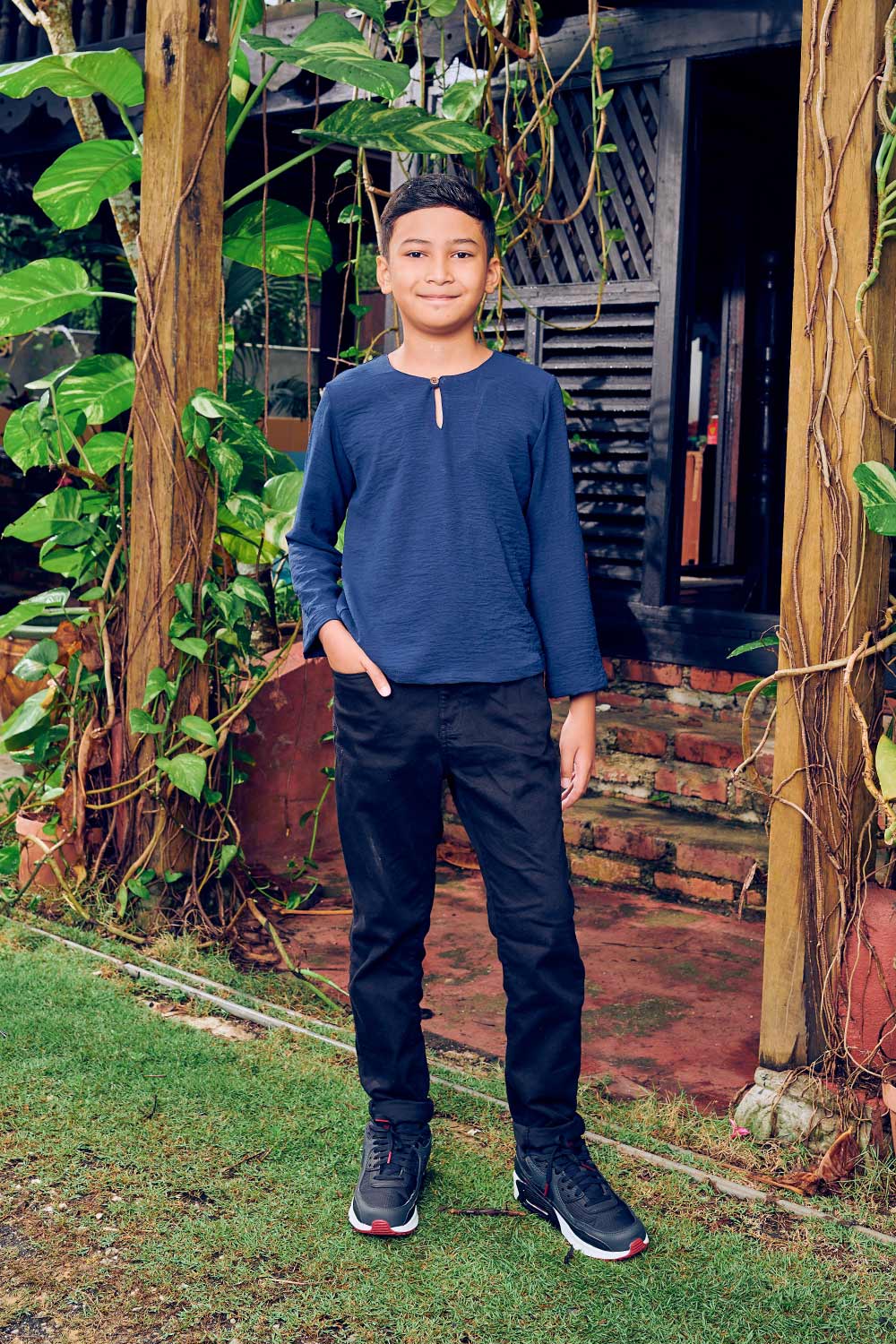 Kurta Arjuna Kid In Navy Blue