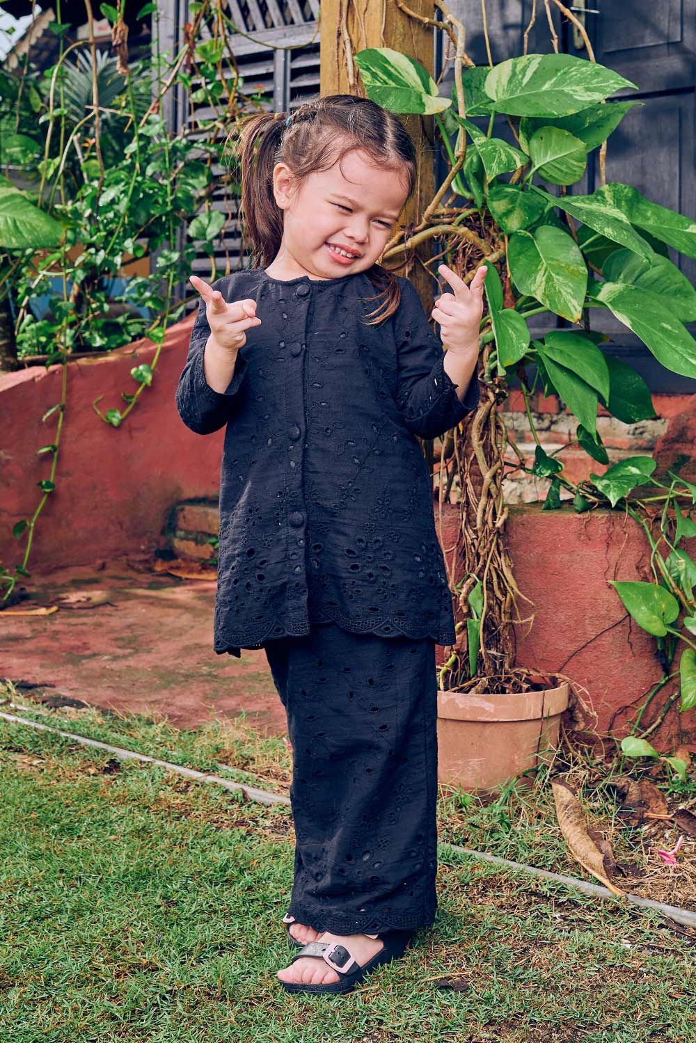 Eyelet Kurung Kids In Black