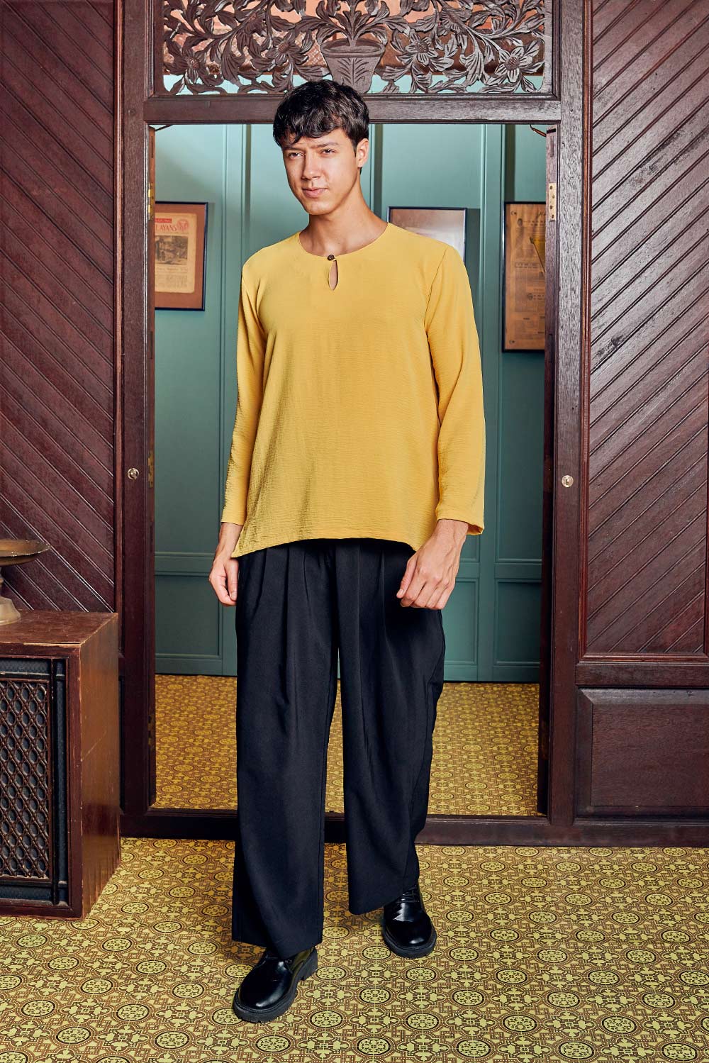 Kurta Arjuna in Yellow