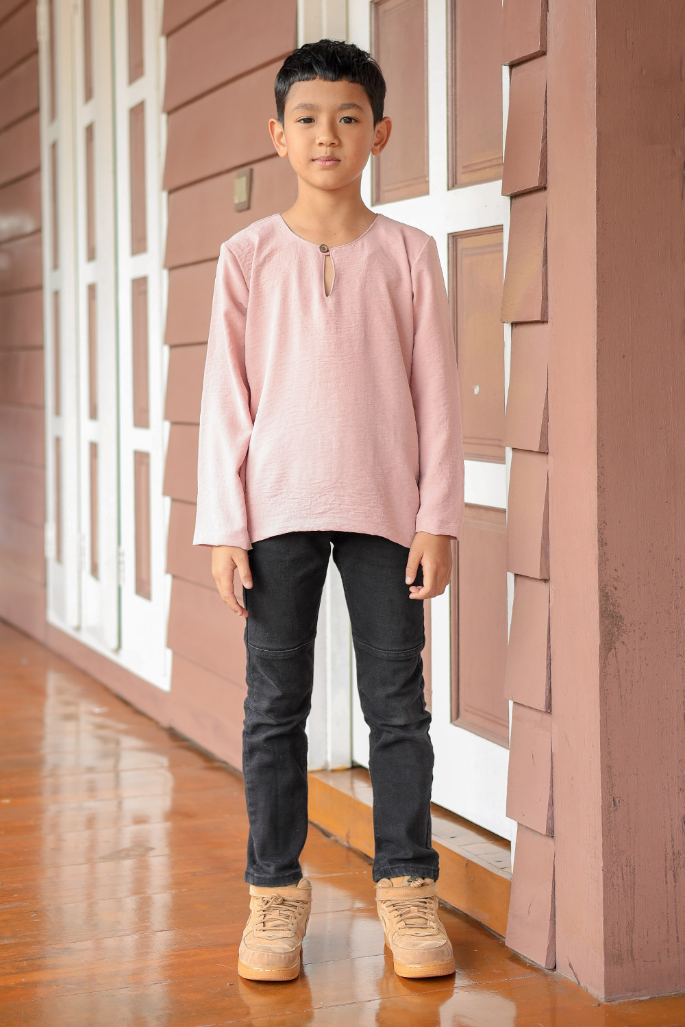 Kurta Arjuna Kid In Blush Rose