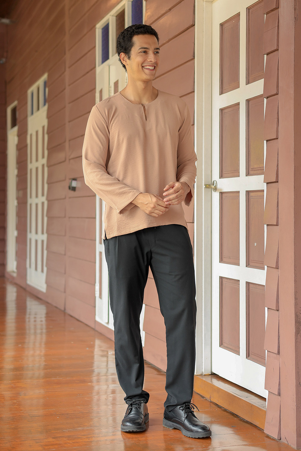 Kurta Arjuna In Nude Brown