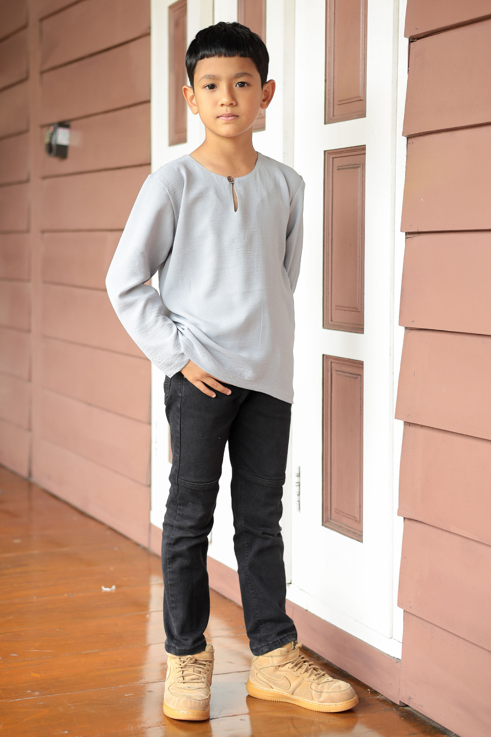 Kurta Arjuna Kid In Grey Ash