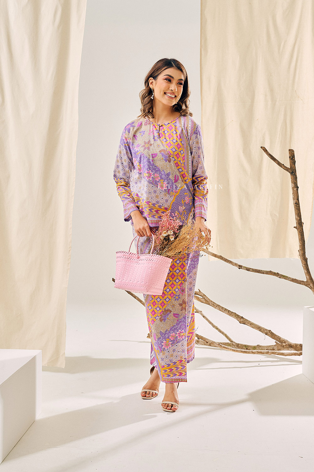 Blossom Kurung Batik In Orchid