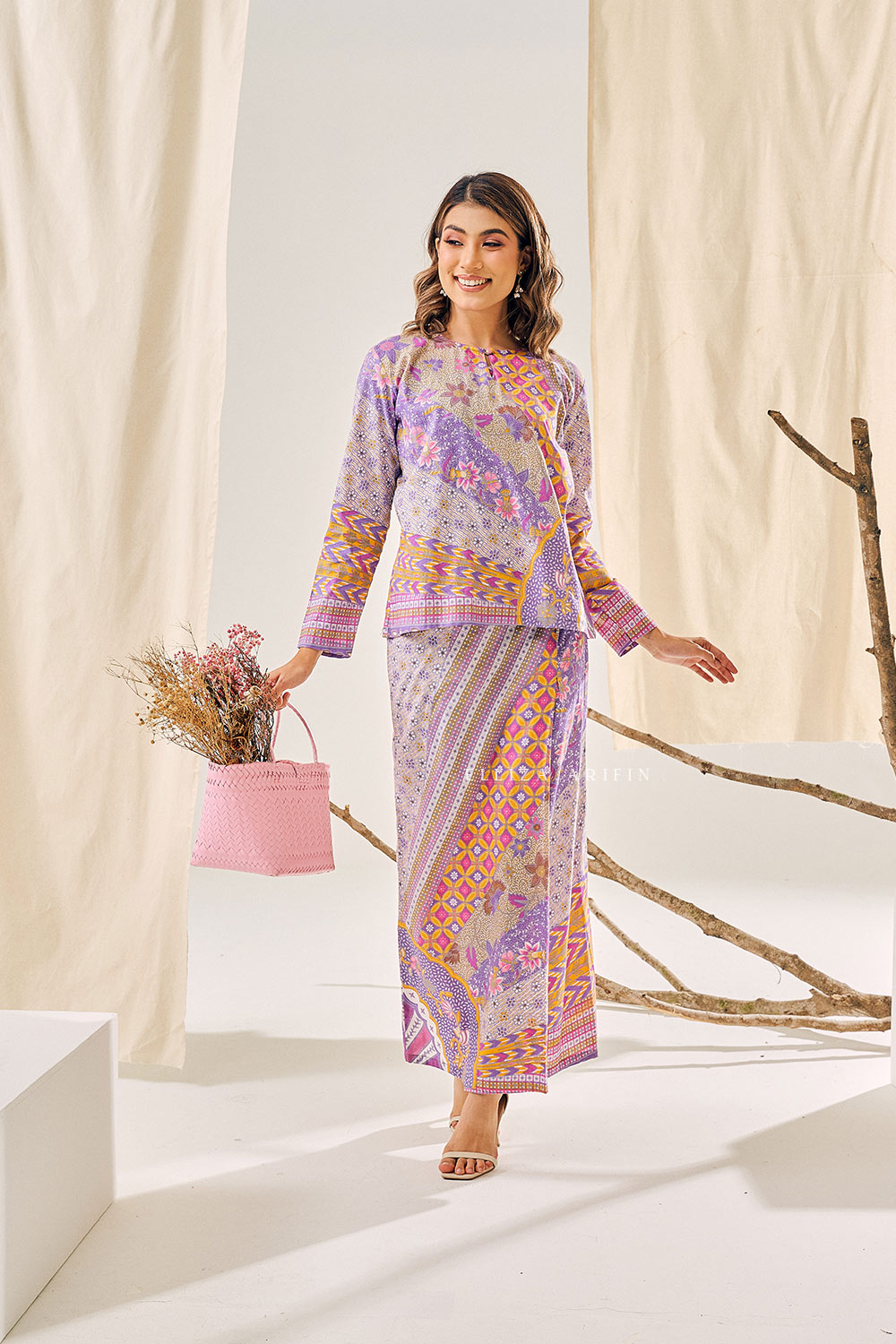 Blossom Kurung Batik In Orchid