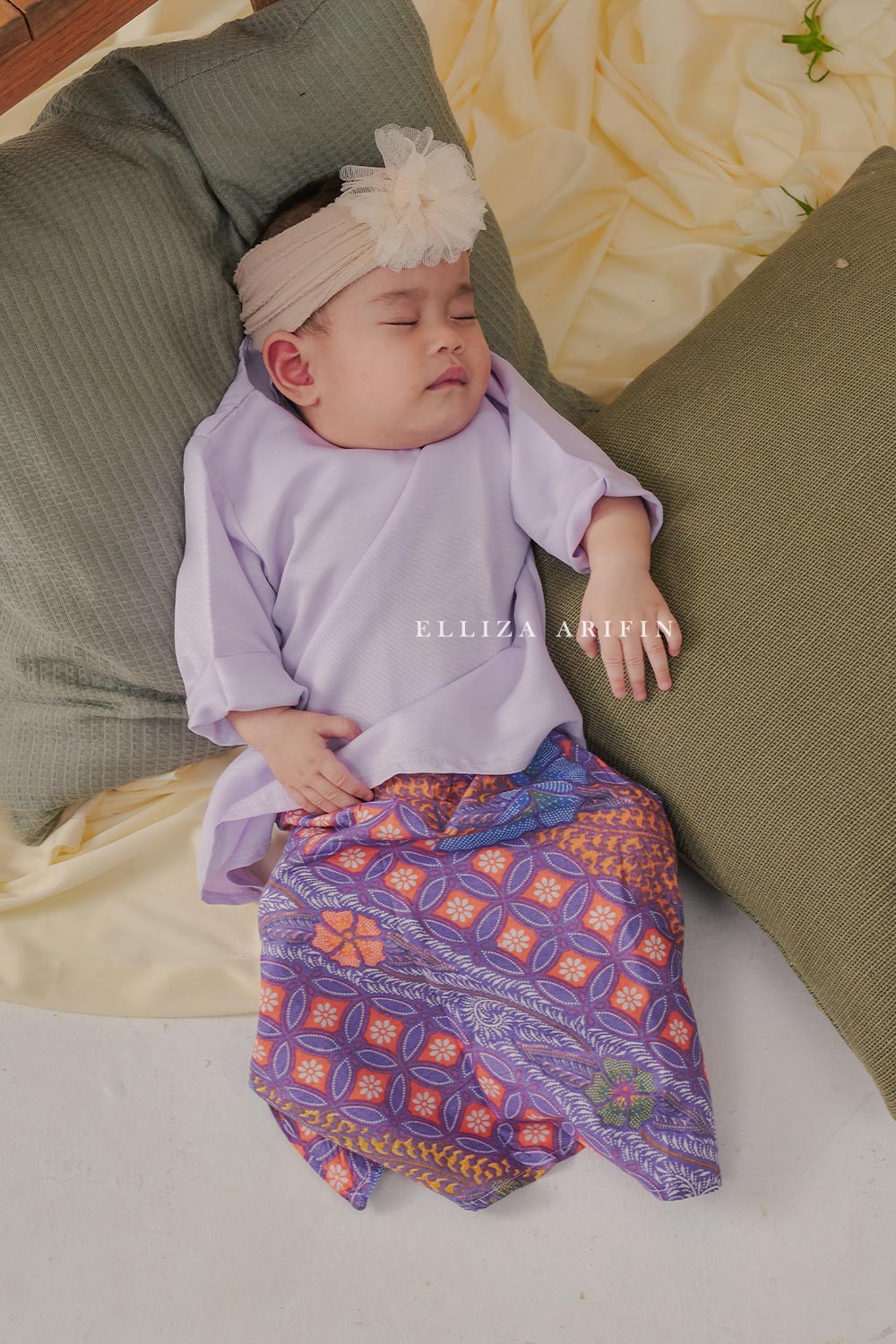 Delisha Kurung Batik Kids in Lilac Purple