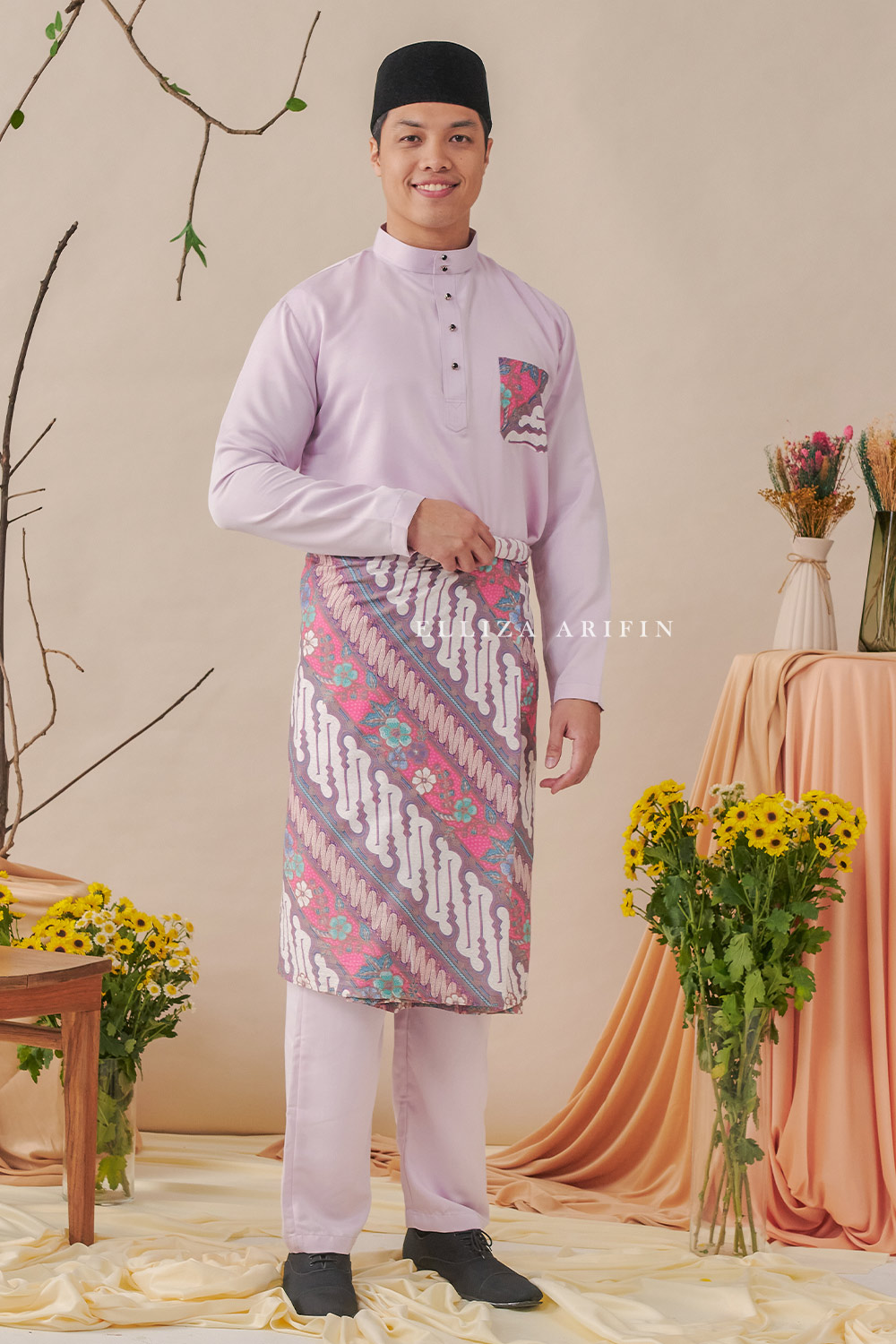 Batik Sampin in Lupine Pink