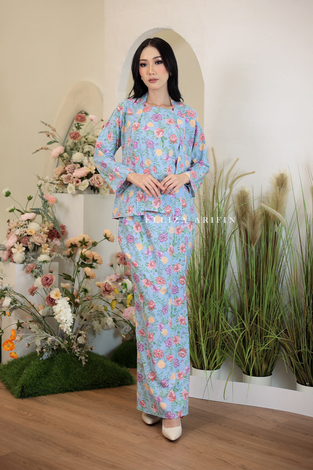 Mekar Kurung in Baby Blue