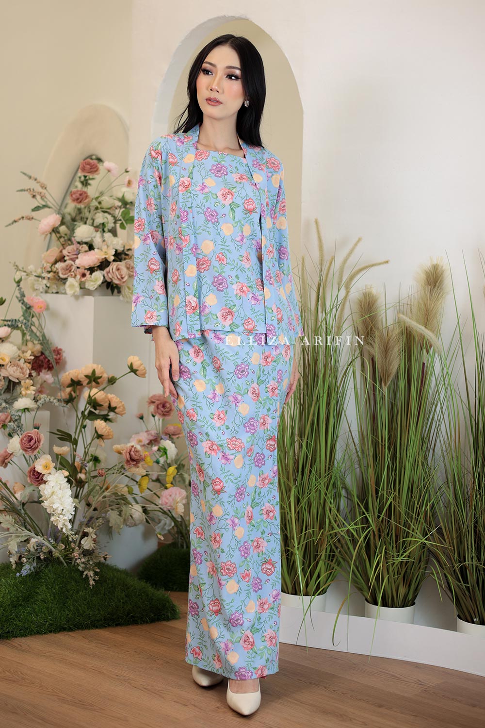 Mekar Kurung in Baby Blue