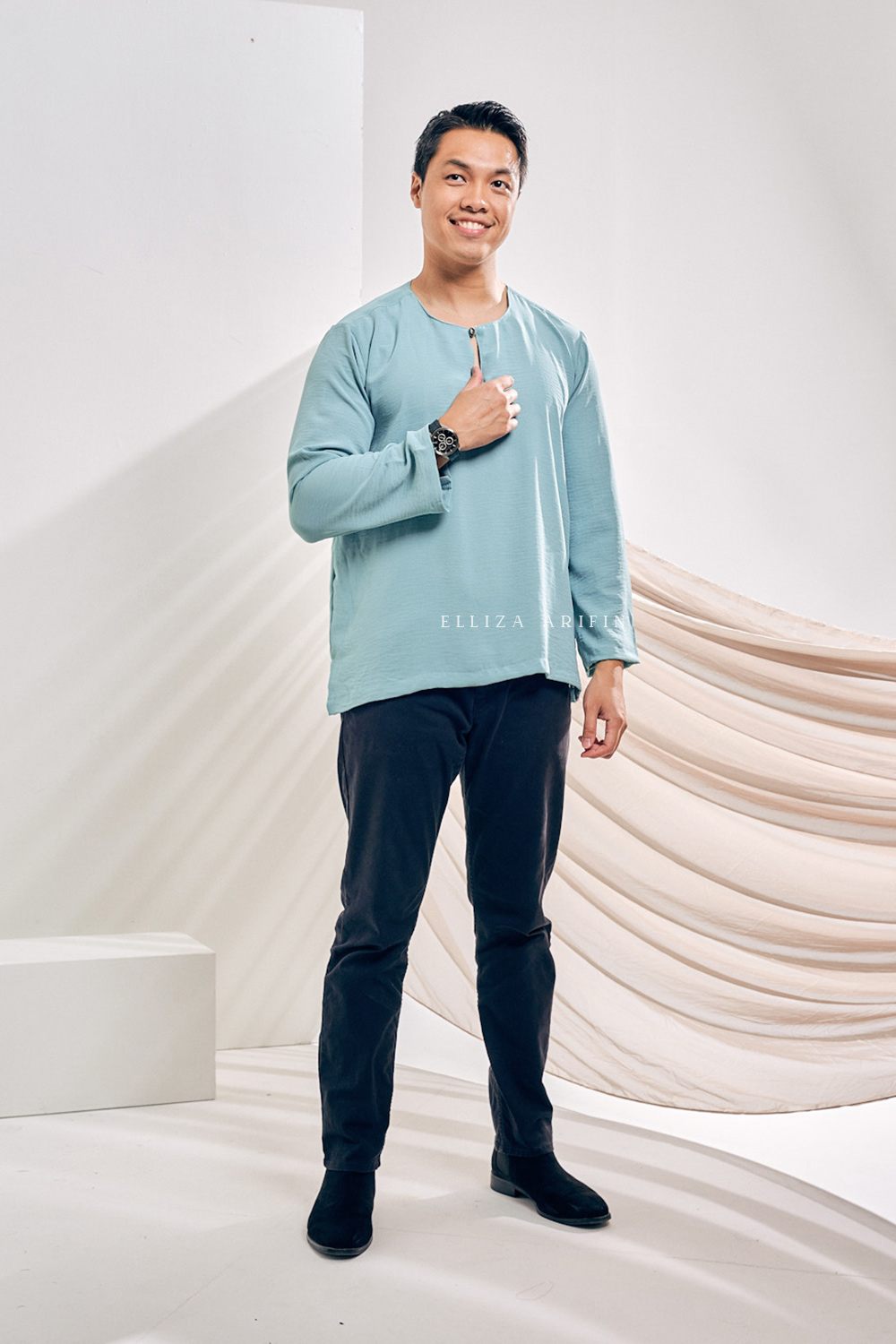 Kurta Arjuna in Pine Green