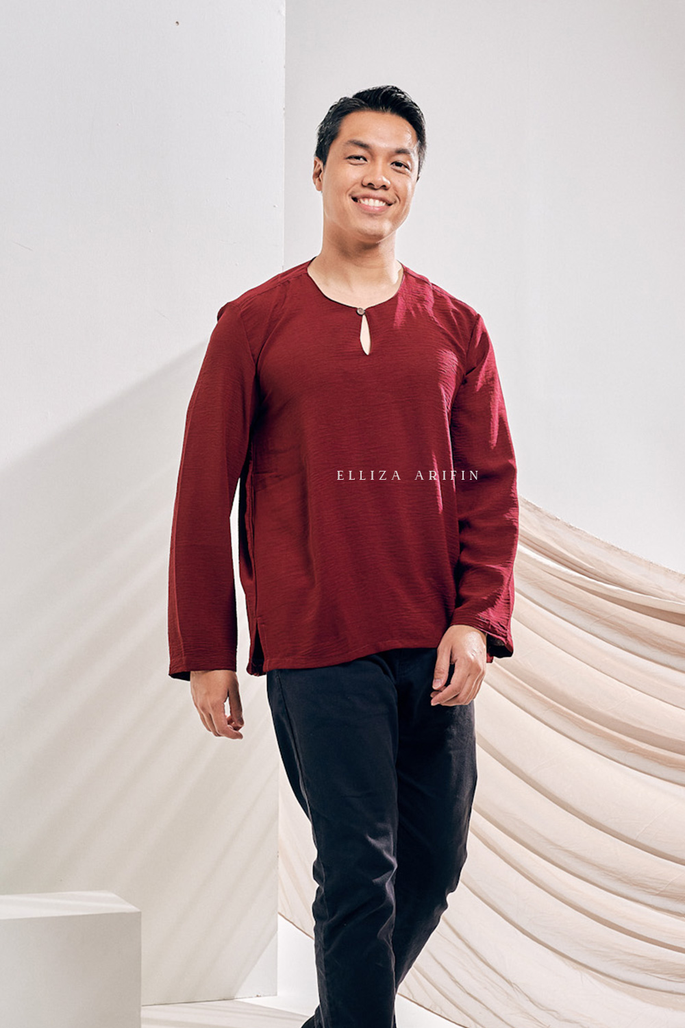 Kurta Arjuna in Maroon