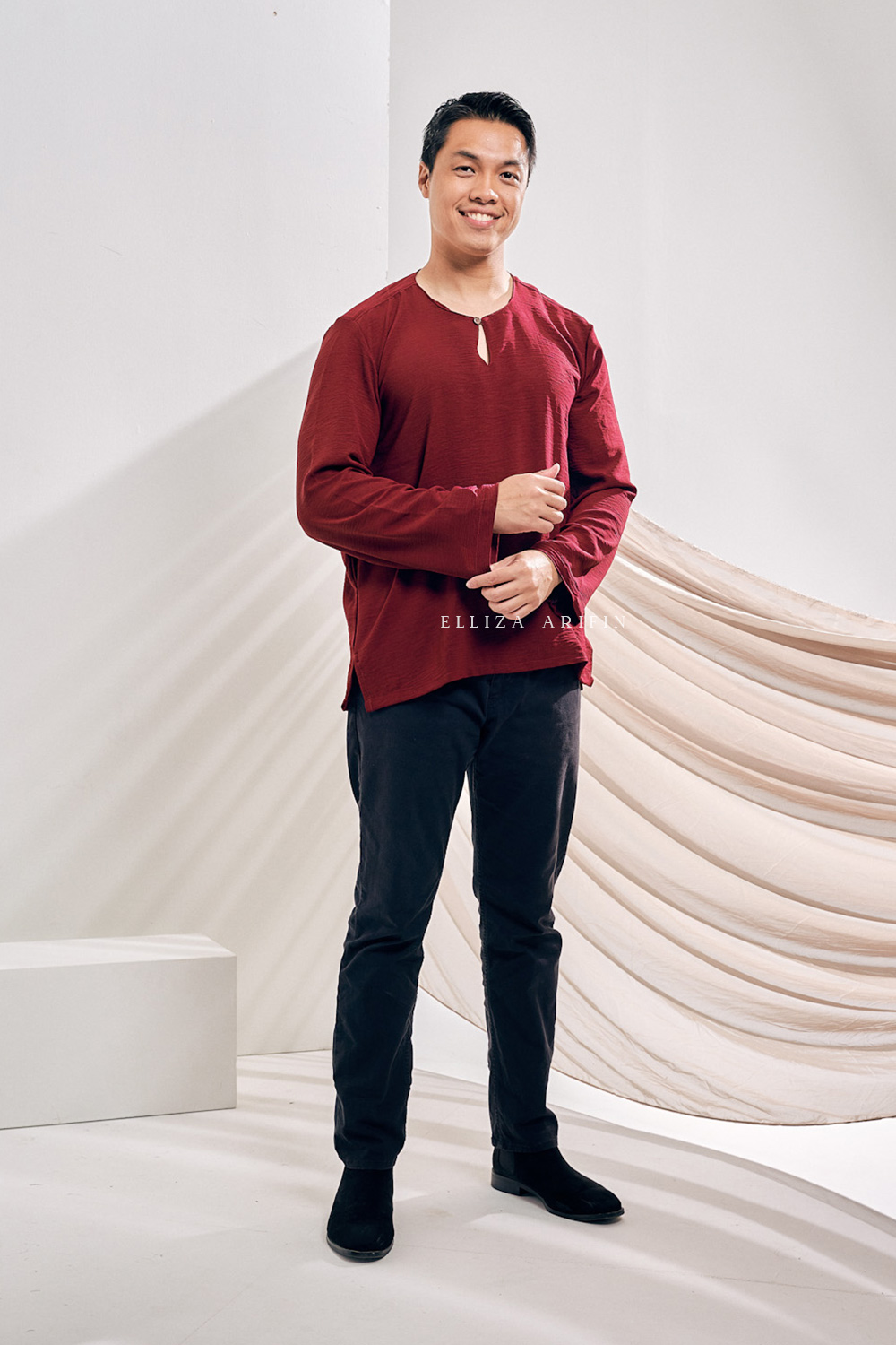 Kurta Arjuna in Maroon