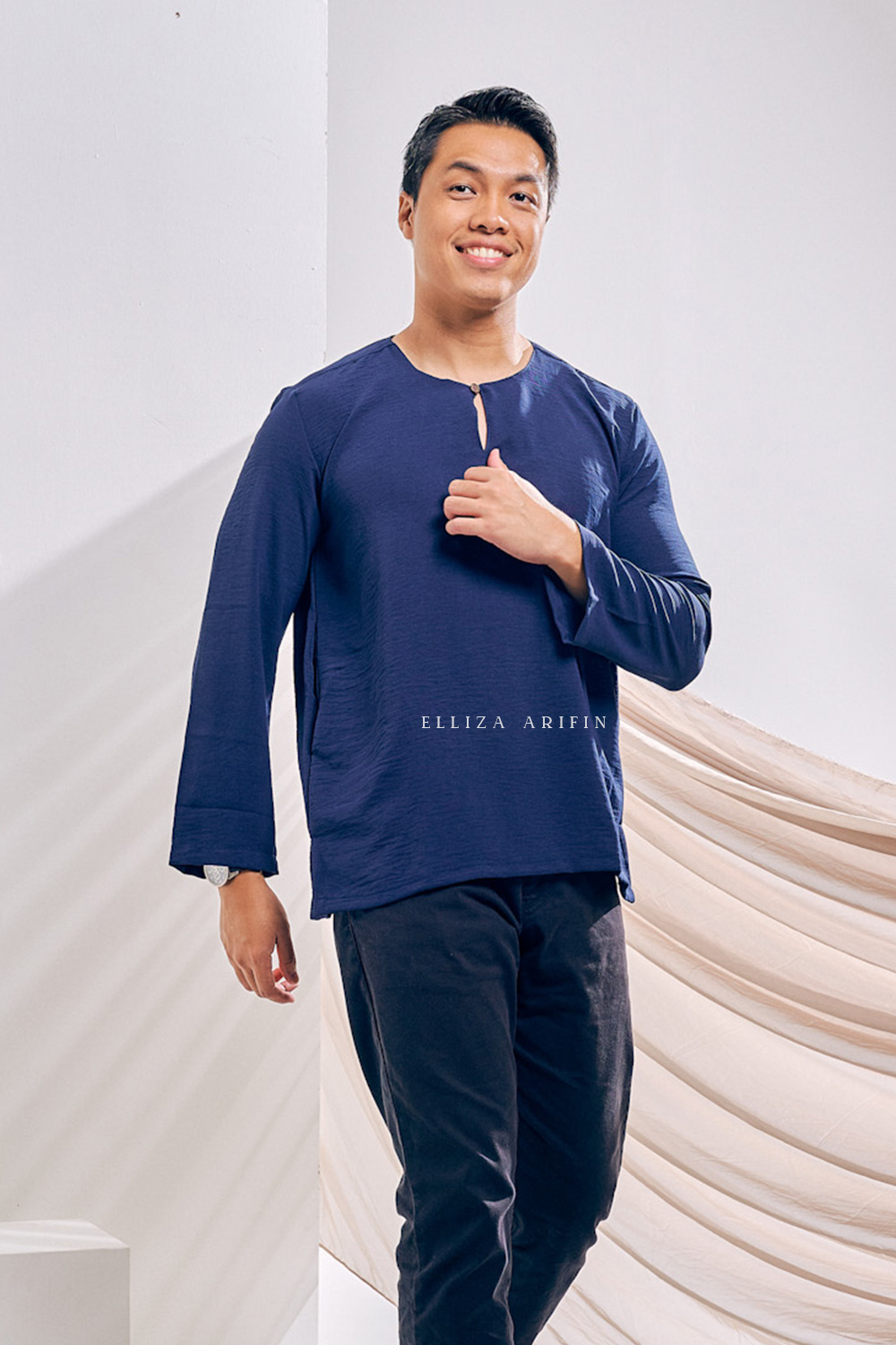 Kurta Arjuna in Navy Blue