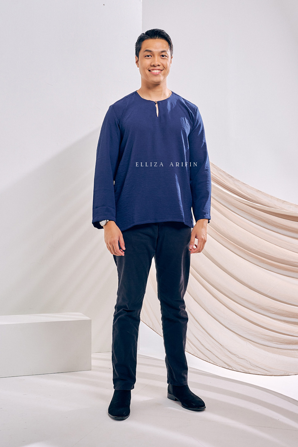 Kurta Arjuna in Navy Blue