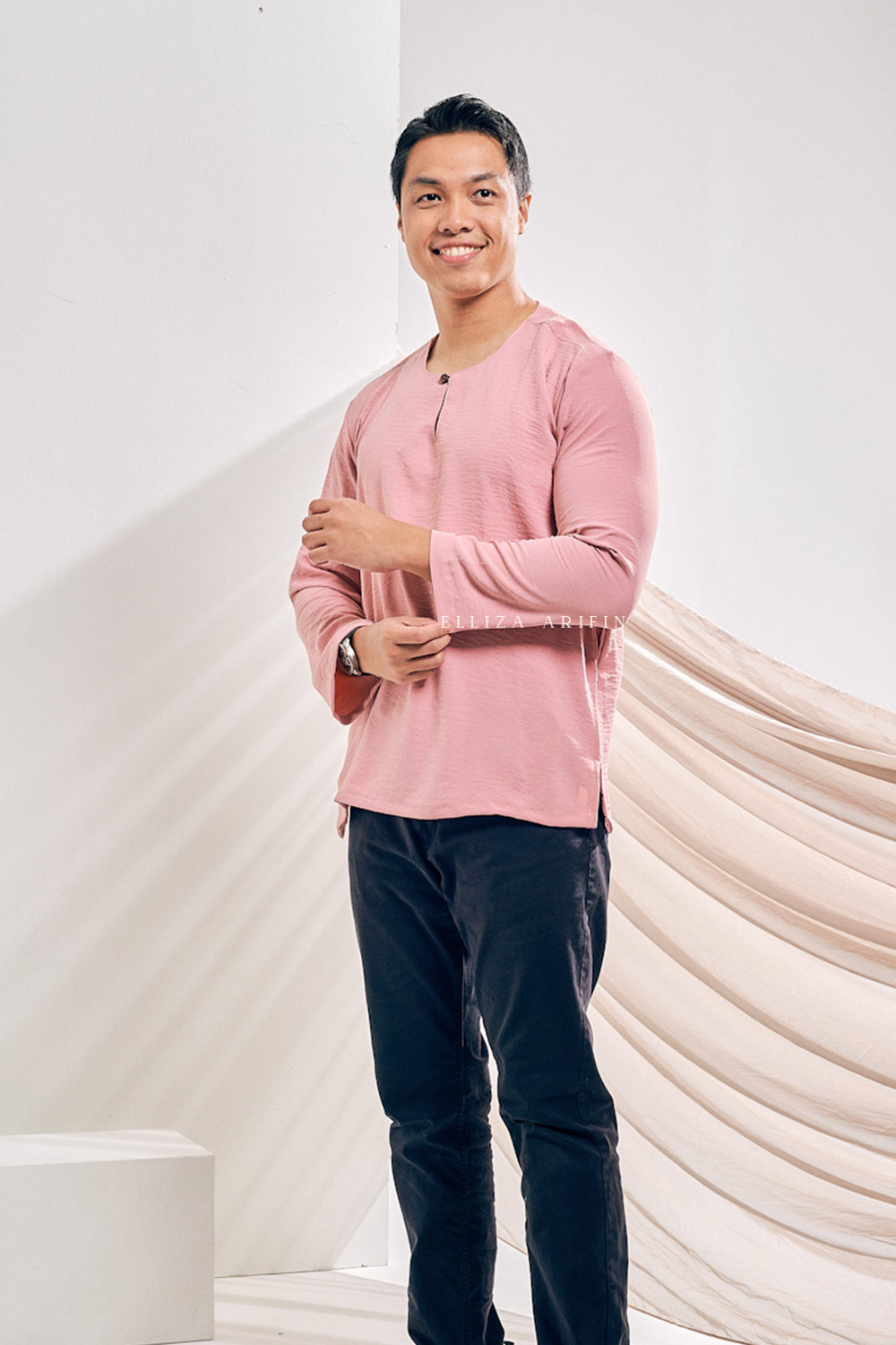 Kurta Arjuna in Dusty Pink