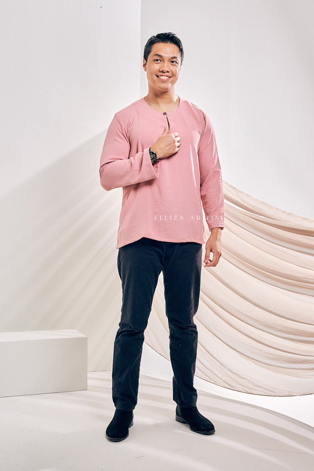 Kurta Arjuna in Dusty Pink