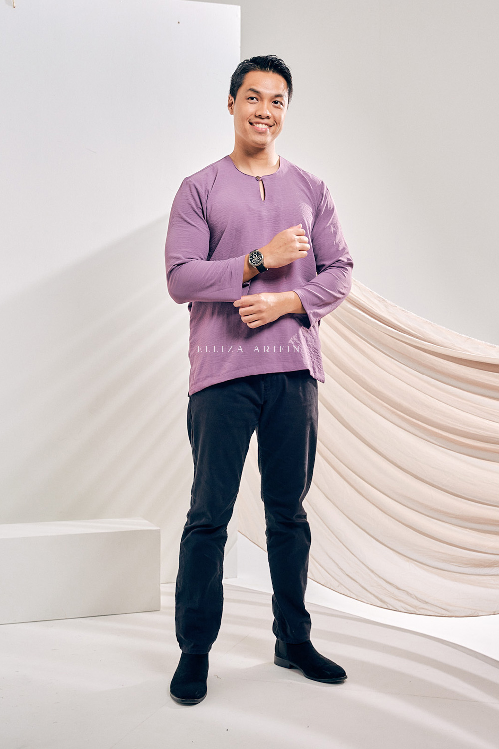 Kurta Arjuna in Purple