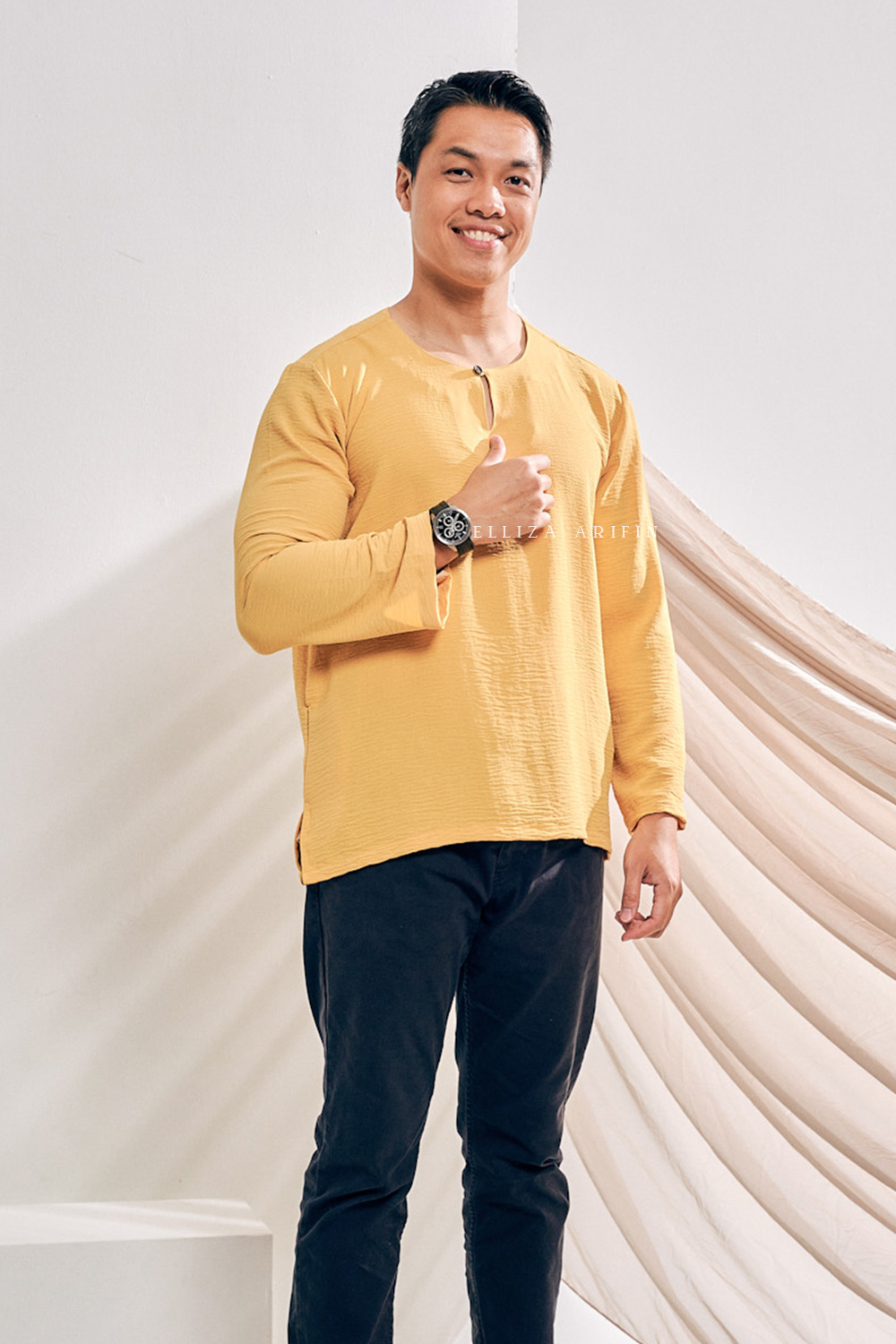 Kurta Arjuna in Soft Yellow