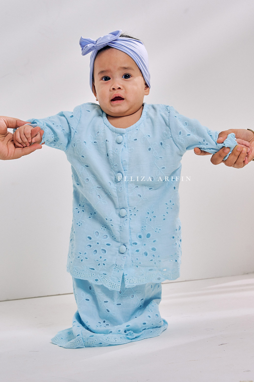 Eyelet Kurung Kids In Baby Blue