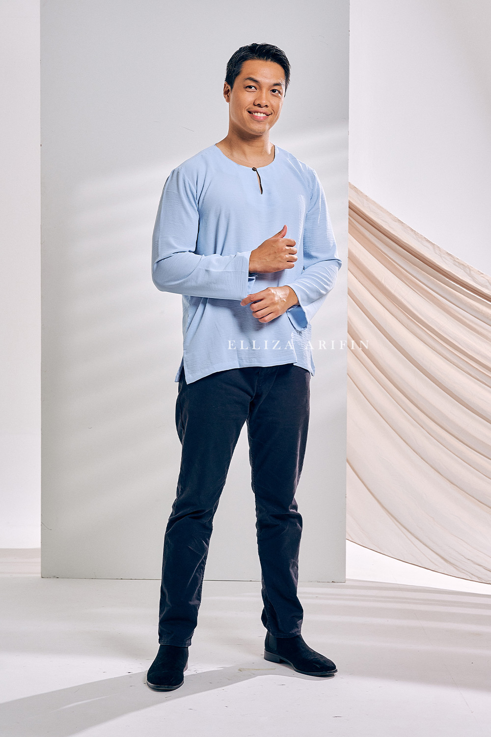 Kurta Arjuna in Baby Blue