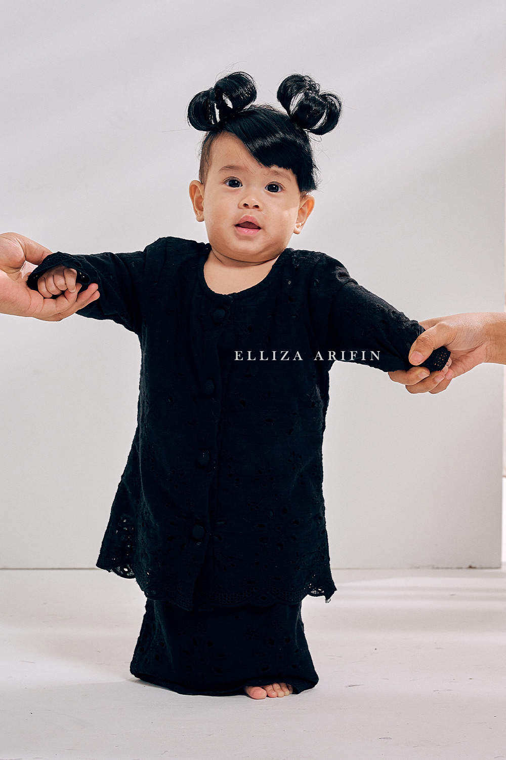 Eyelet Kurung Kids In Black