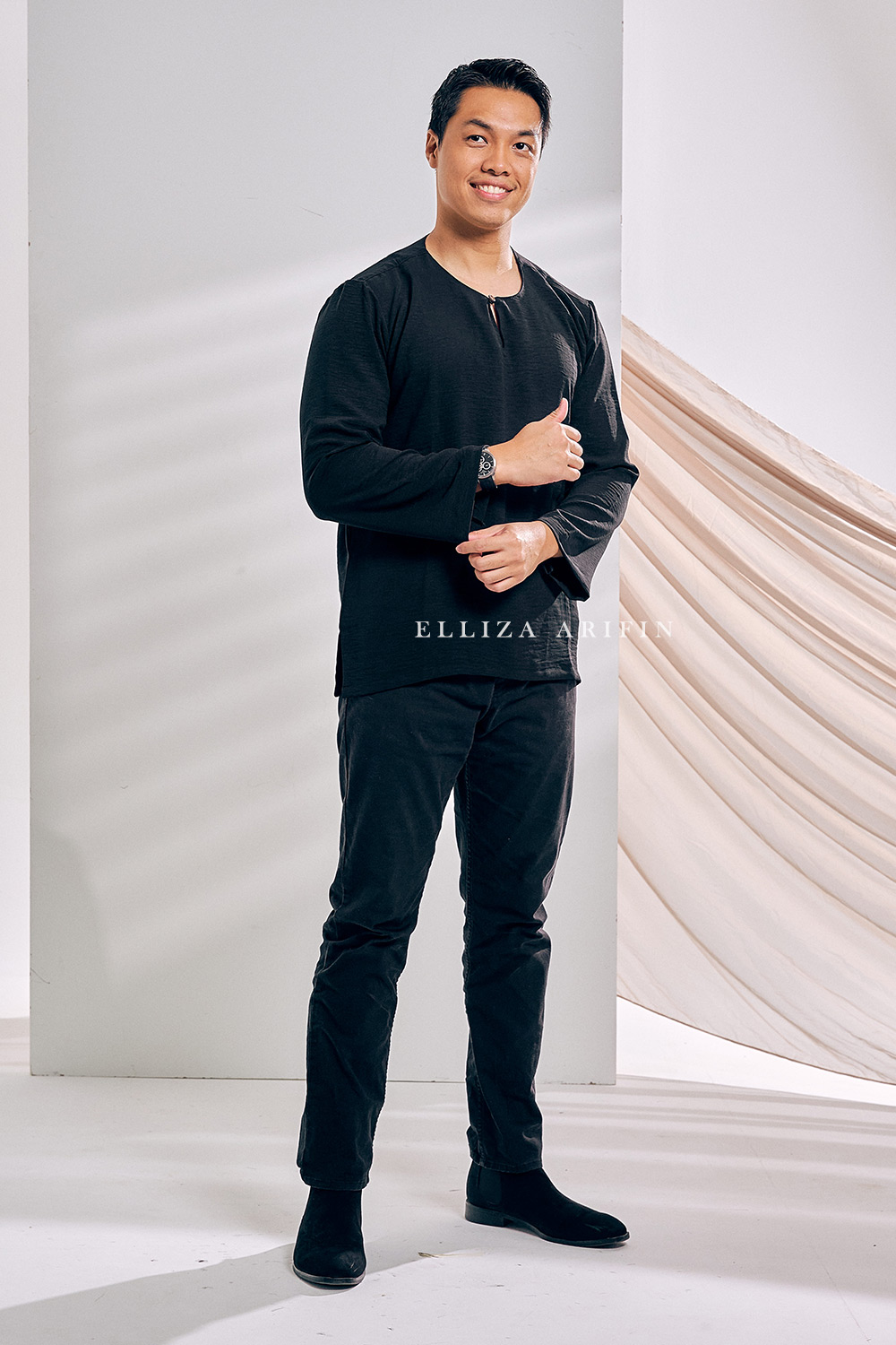 Kurta Arjuna in Black