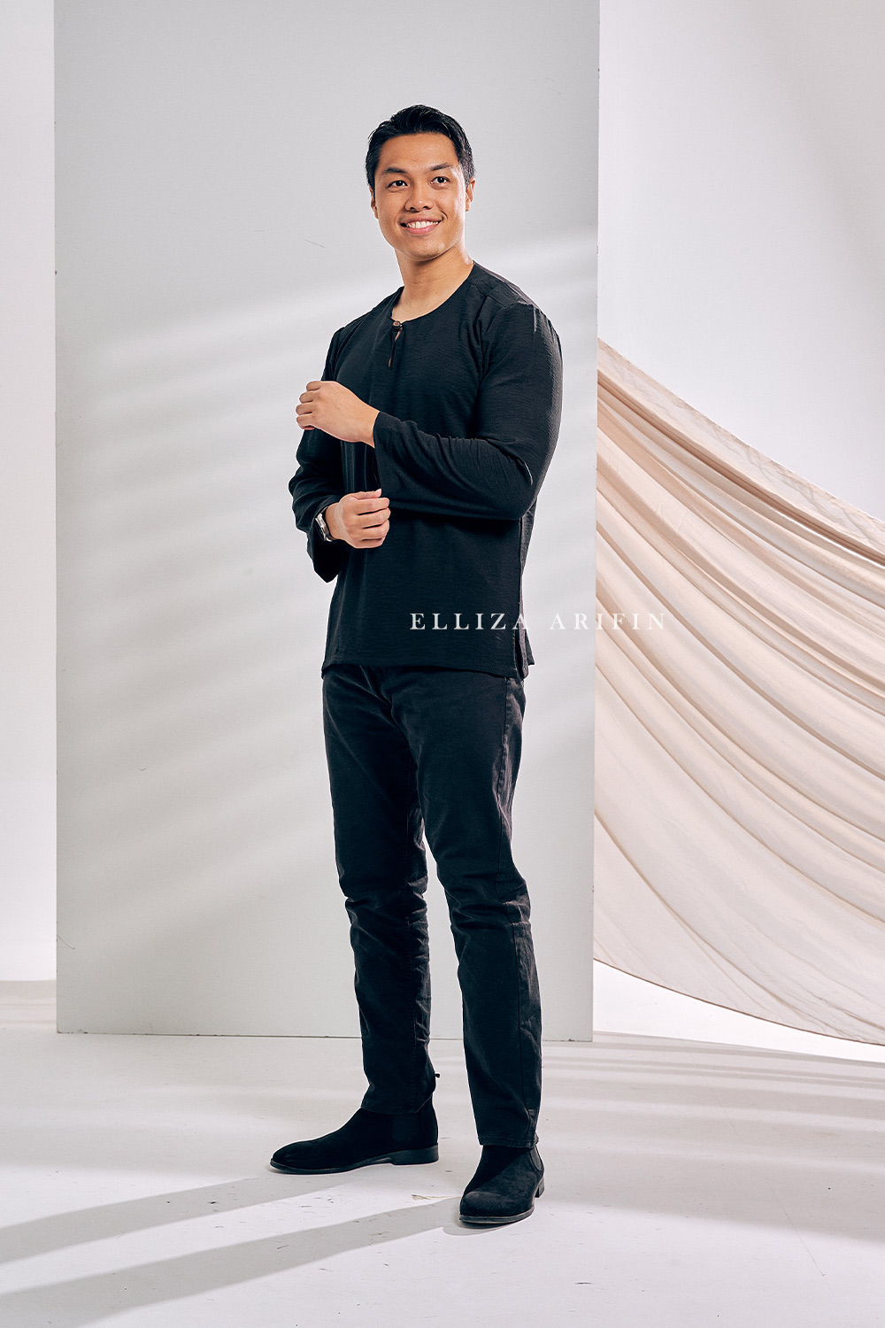 Kurta Arjuna in Black