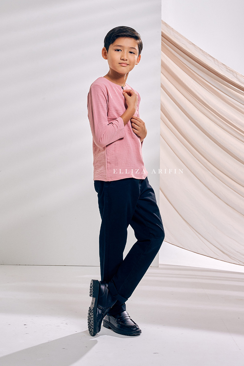 Kurta Arjuna Kid In Dusty Pink