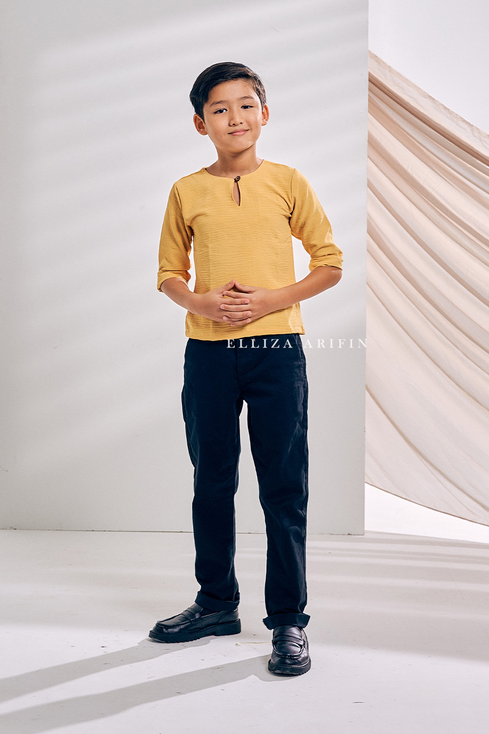 Kurta Arjuna Kid In Soft Yellow