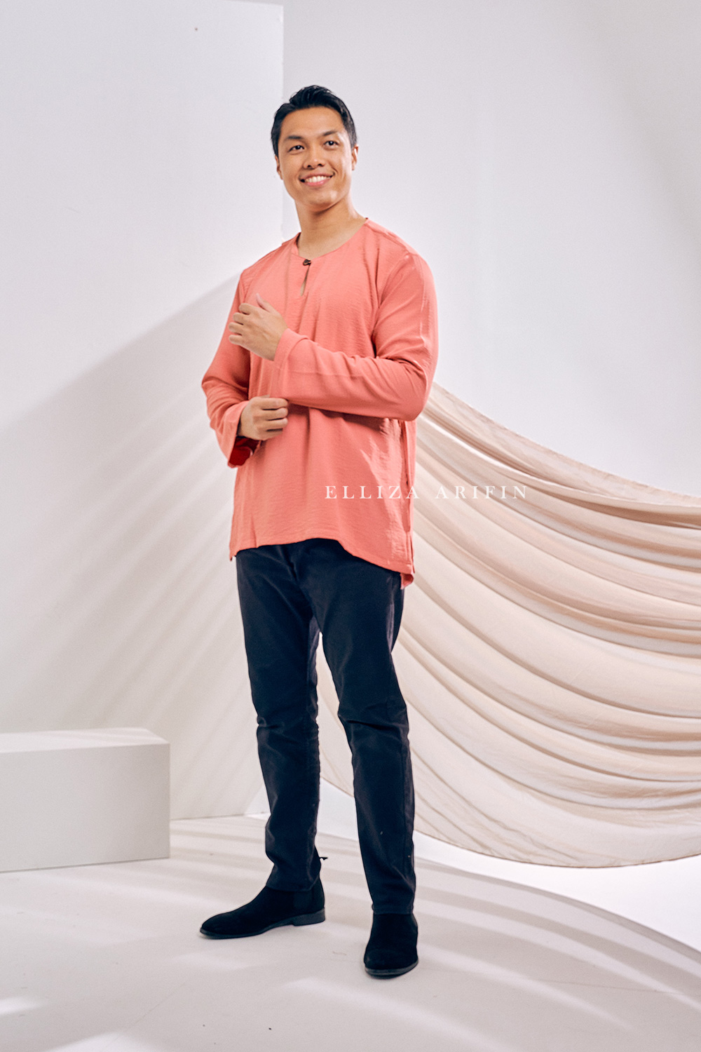 Kurta Arjuna In Orange Brick