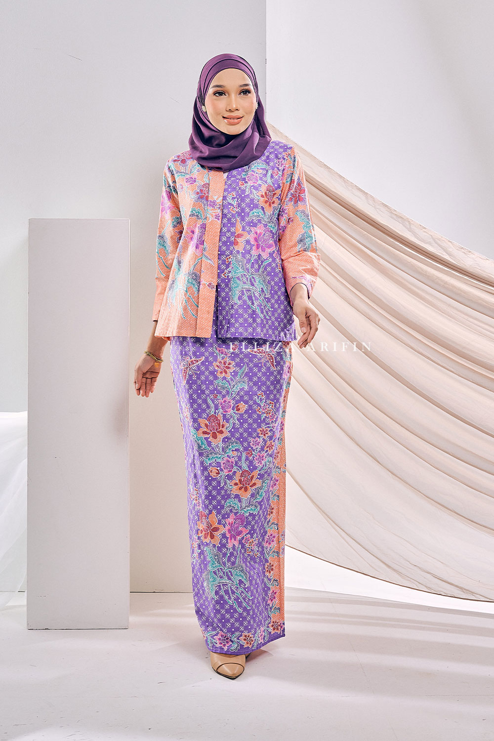 Flowery Kebaya Batik in Orchid