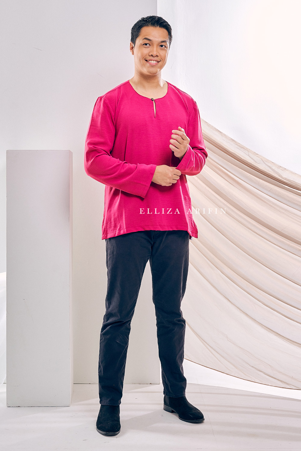 Kurta Arjuna in Fuchsia Pink