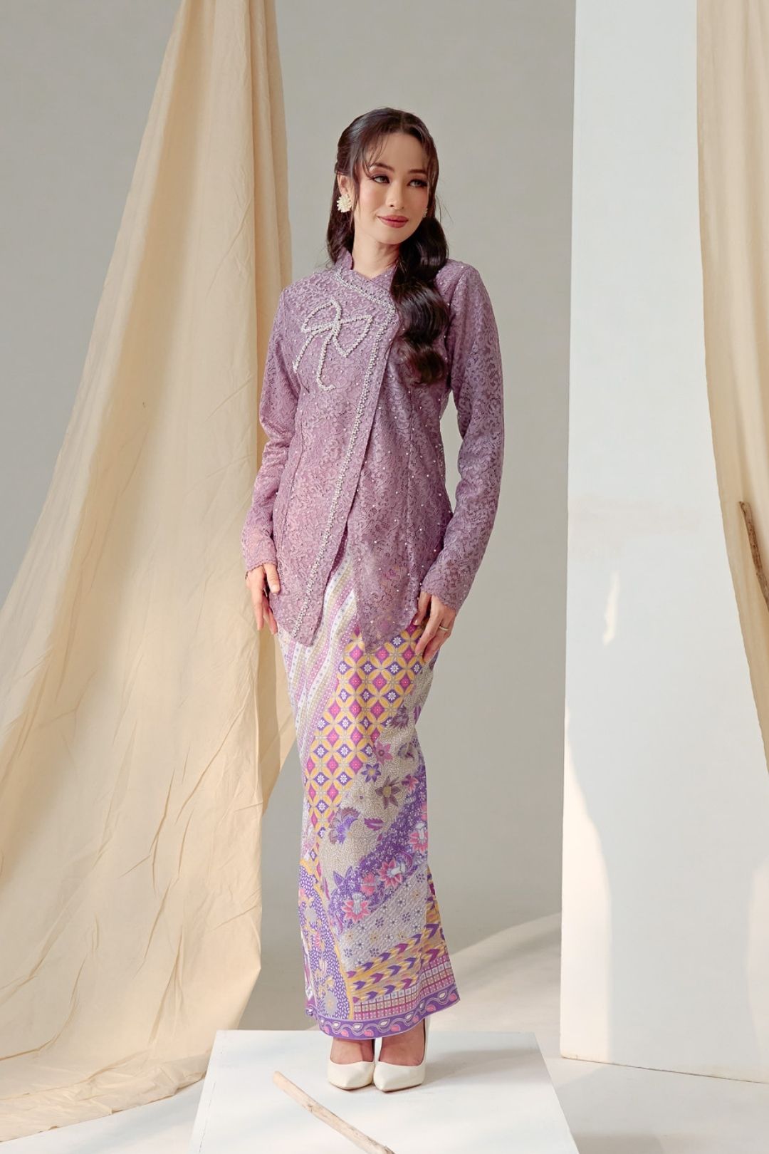 Bow Kebaya Janggan in Vintage Purple