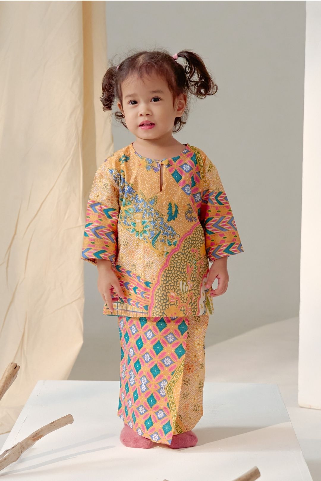 Blossom Kurung Kids in Yellow Roses